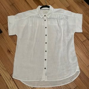 J Crew Baird McNutt Relaxed Linen Shirt White S NWT